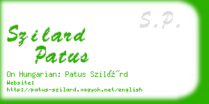 szilard patus business card